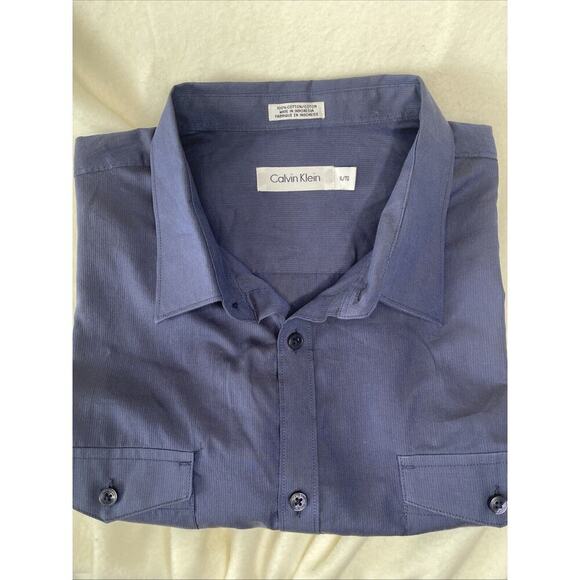 CALVIN KLEIN Men's Short Sleeve Button-Front Shirt size XL/ TG - Picture 8 of 8